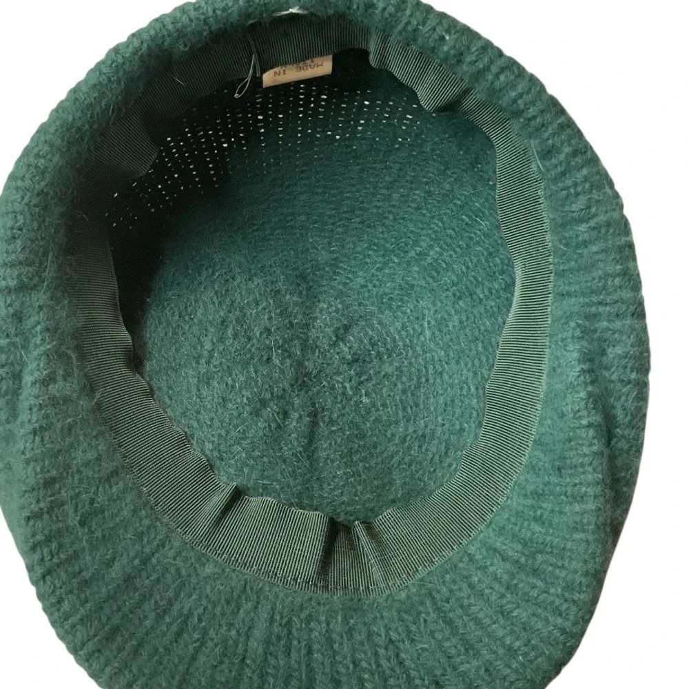 Vintage Italian‎ Unbranded Unisex Dark Green Wool Blend Trendy Beret Hat OS